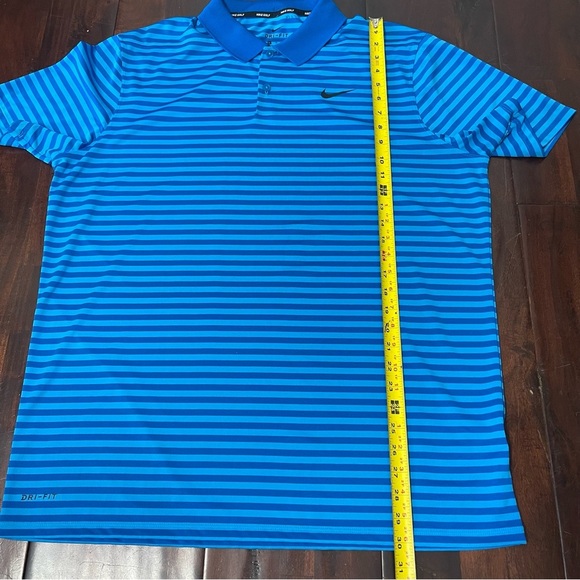 Nike Golf Polo Men’s XL Blue Stripes Dri-Fit - Picture 6 of 7